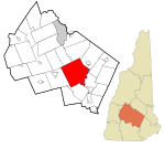 Merrimack County New Hampshire incorporated and unincorporated areas Concord highlighted